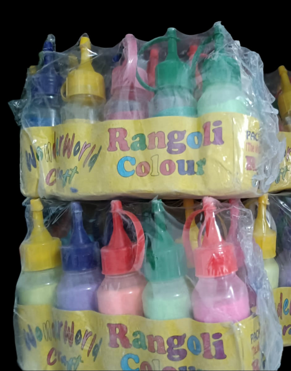 Rangoli colours(Pack of 10) - With Free Stencil