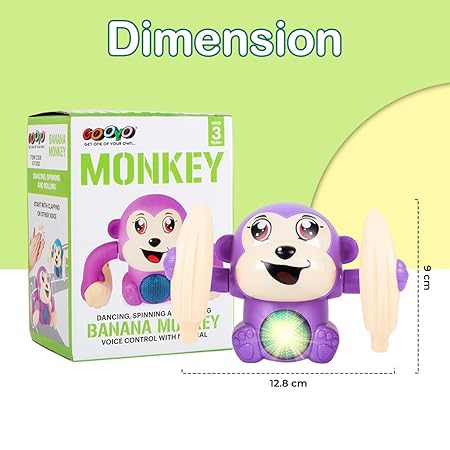 Monkey Toy with Musical, Dancing, Spinning, Rolling