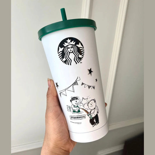Starbucks Sipper with straw (Steel Inside)