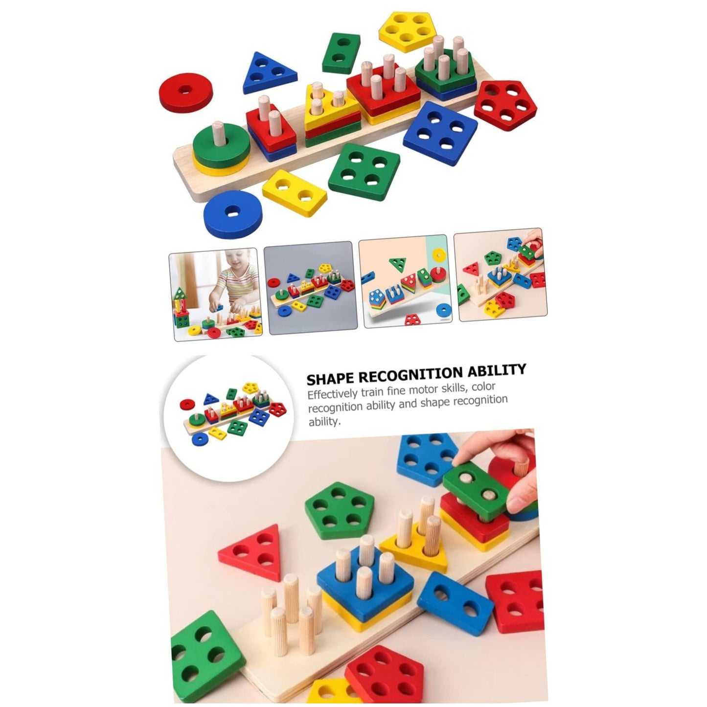Geometric shape and color recognition blocks