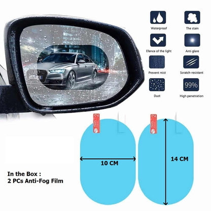 Car Mirror Anti fog /rain sticker (Pack of 2 stickers)