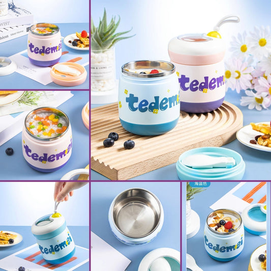 Tedemei Stainless Steel Solid Soup Container/Lunch Box