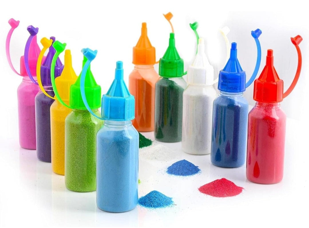 Rangoli colours(Pack of 10) - With Free Stencil