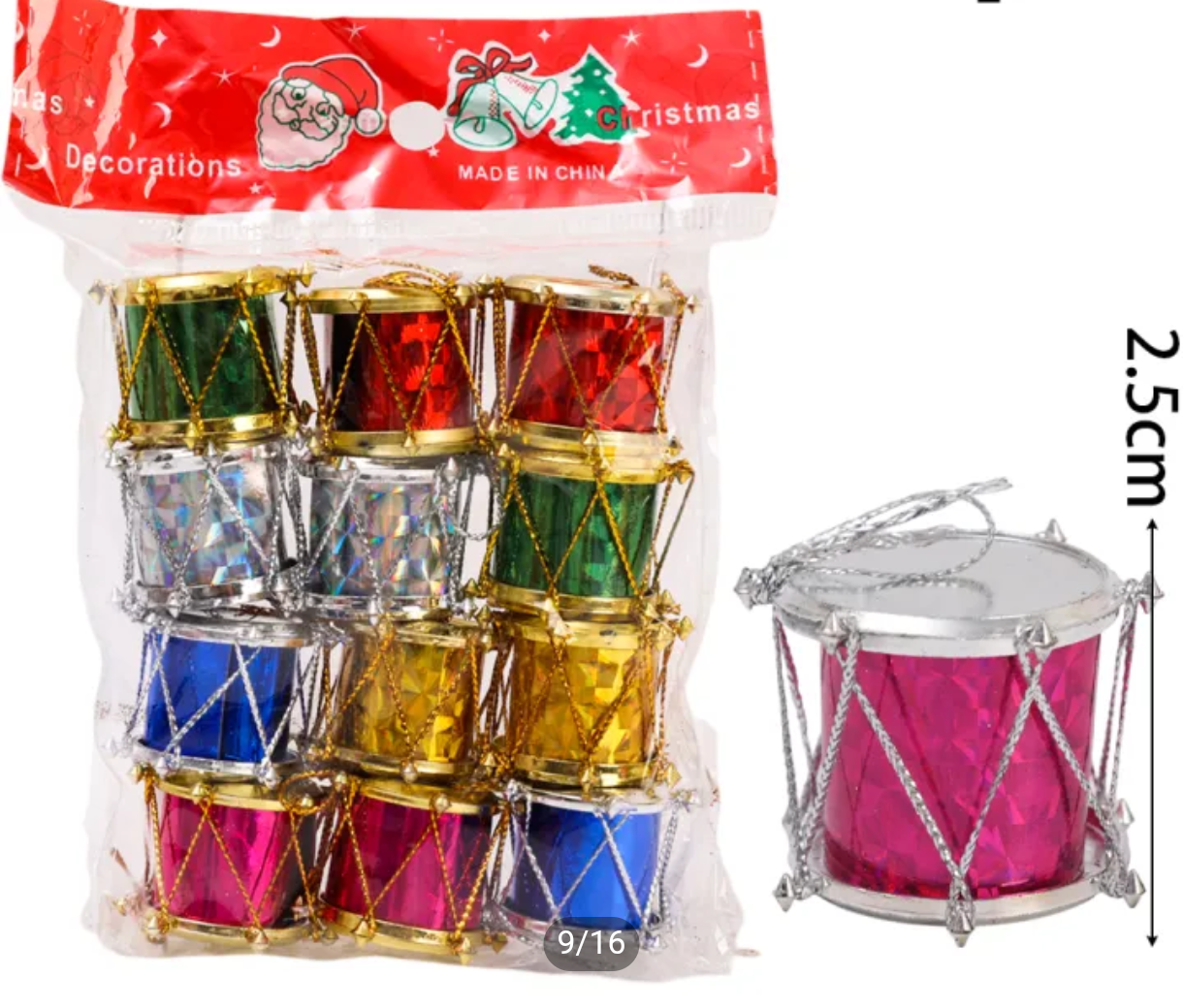 Christmas Drum (Pack of 12)