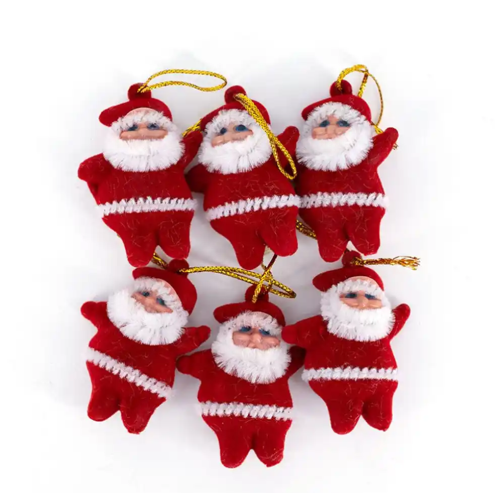 Red Santa Christmas Tree Decoration (Pack of 6)