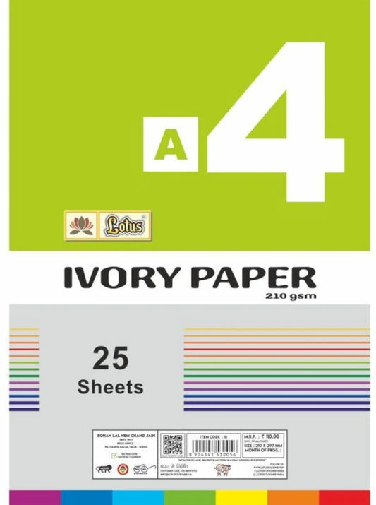 Lotus A4 Ivory Paper (Pack of 25)