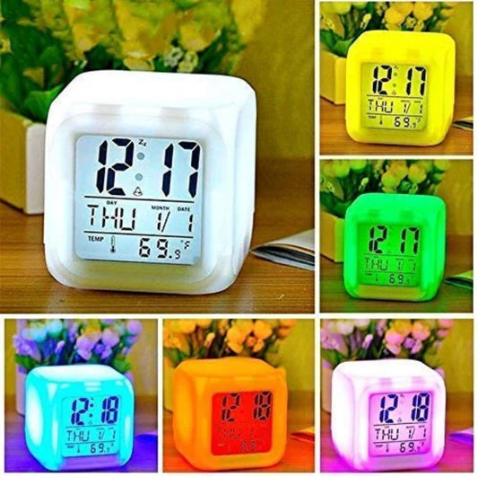 Colour changing digital LED alarm clock