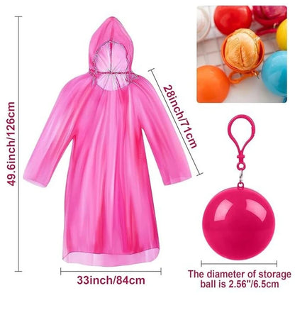 Mini ball shaped keychain styled disposable raincoat