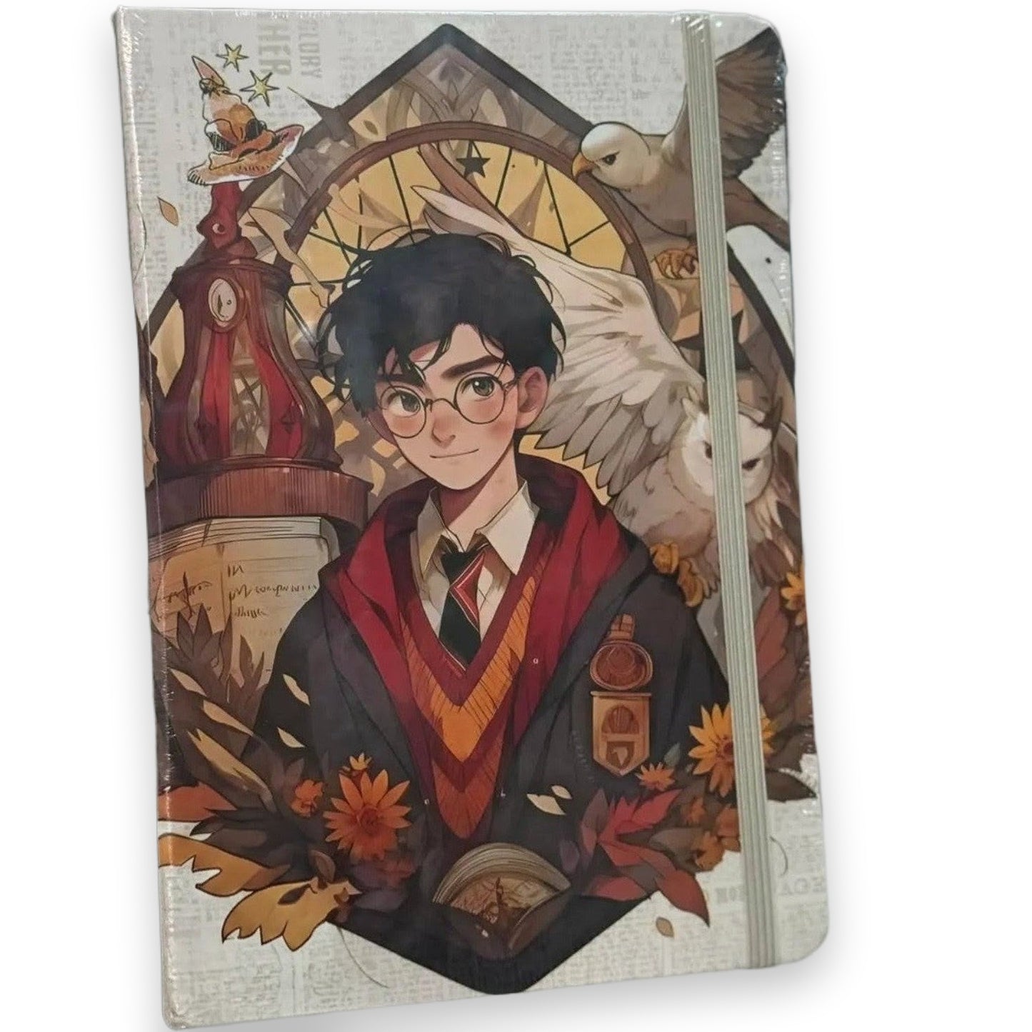 Harry Potter autumn-themed hardcover diary with owl and sunflower design