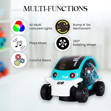 Battery Operated Car Toy with Music & 4D Vibrant Light Effects