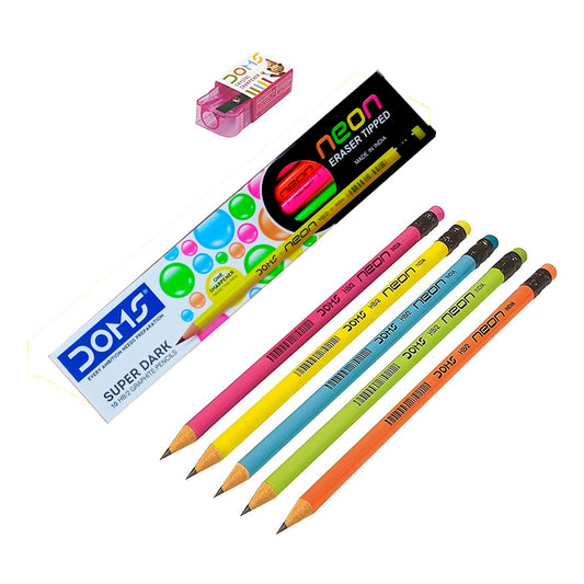 DOMS neon Eraser Tipped Pencil