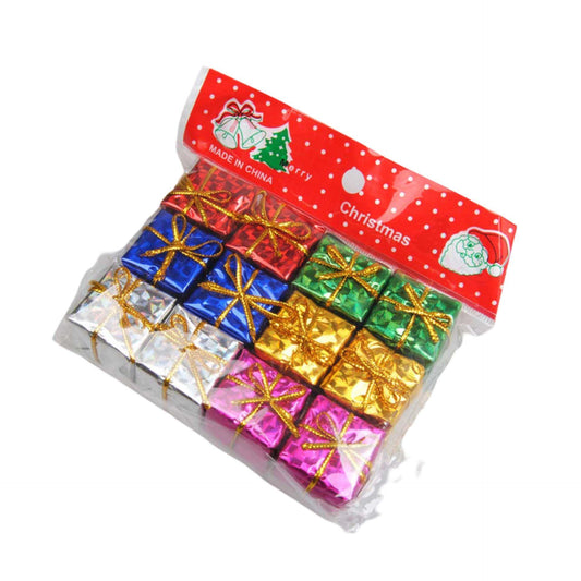 Foam Gift Box Christmas Tree Hanging Pack of 12