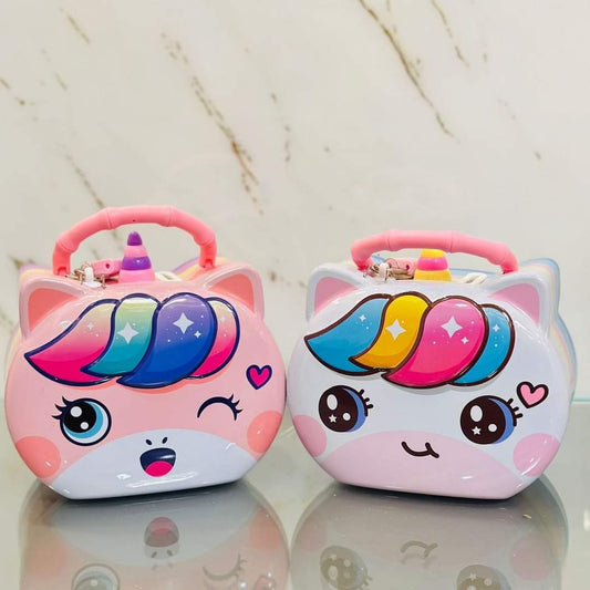 Unicorn Themed Metal Piggy Bank