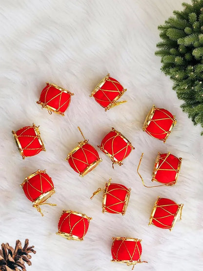 Christmas Drums Red Colour (12 pcs)